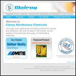 Screen shot of the Clairoy Maintenance Chemicals Ltd website.