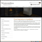 Screen shot of the Westcombes Fireplaces website.