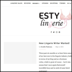 Screen shot of the Esty Lingerie website.