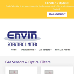 Screen shot of the Envin Scientific Ltd website.
