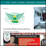 Screen shot of the Exceeds Medical & Academic Services (UK) Ltd website.