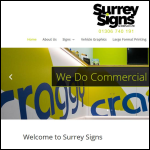 Screen shot of the Surrey Signs & Display Ltd website.