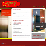 Screen shot of the Genesis Lifts Ltd website.
