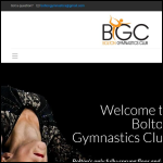 Screen shot of the Bolton Gymnastics Ltd website.