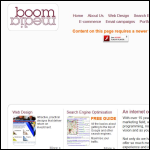 Screen shot of the Boom Media Ltd website.