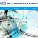 Screen shot of the Jiangsu Zhengkang Medical Apparatus Co. Ltd website.