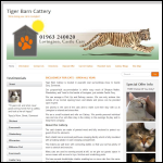 Screen shot of the Tiger Barn Cattery website.