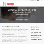 Screen shot of the Budget locksmiths - Edinburgh website.