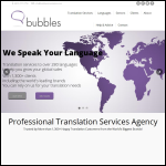 Screen shot of the bubblestranslation.com website.
