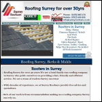 Screen shot of the Surrey Roofcare website.