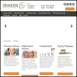 Screen shot of the Maxim Wealth Management Ltd website.