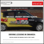 Screen shot of the Michael Grundy Driving School website.