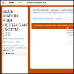 Screen shot of the Blue Marlin Fish Restaurants (Nottm) Ltd website.