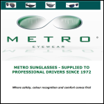 Screen shot of the Metro Eyewear website.