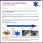 Screen shot of the 3D Design Innovation Ltd website.