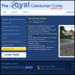 Screen shot of the Loyal Caledonian Corks (Kings Heath) Social Club Ltd website.
