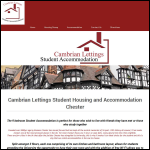 Screen shot of the Cambrian Lettings Student Housing And Accommodation Chester website.