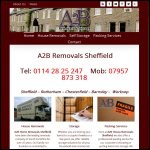 Screen shot of the A2B Removals Company website.
