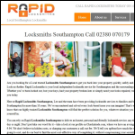 Screen shot of the Rapid Locksmiths website.