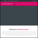 Screen shot of the Animal Antics website.
