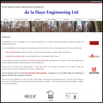Screen shot of the de la Haye Engineering Ltd website.