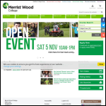 Screen shot of the Merrist Wood College website.