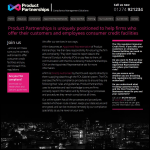 Screen shot of the Product Partnerships Ltd website.