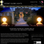 Screen shot of the STONE' GLOBE LIGHTS website.