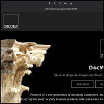 Screen shot of the Decora Mouldings website.