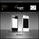 Screen shot of the Sungold Systems (UK) Ltd website.