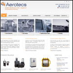 Screen shot of the Aerotecs UK website.