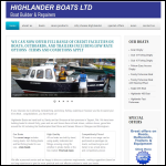 Screen shot of the Highlander Boats Ltd website.