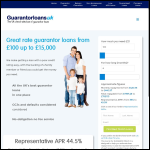 Screen shot of the Guarantor Loans UK website.