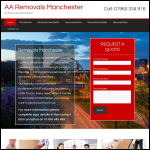 Screen shot of the AA Removals Manchester website.
