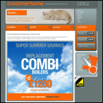 Screen shot of the A Warmer Home website.