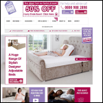 Screen shot of the Adjustable Bed Factory website.