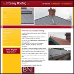 Screen shot of the Crossley Roofing website.
