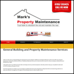 Screen shot of the Marks Property Maintenance website.