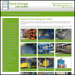 Screen shot of the Rack Storage (UK) Ltd website.