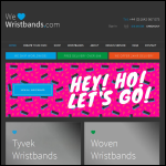Screen shot of the We Love Wristbands website.