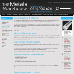 Screen shot of the The Metals Warehouse website.