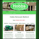 Screen shot of the Hobbs Removals & Storage website.