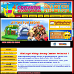 Screen shot of the Croydon Bouncy Castles website.