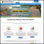 Screen shot of the sysinfotools website.