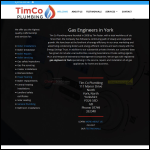 Screen shot of the Tim Co Plumbing website.
