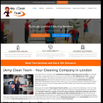 Screen shot of the Amy Clean Team website.