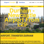 Screen shot of the Airport Transfer Durham website.