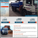 Screen shot of the Paul Fowler Tipper-Grab Hire Ltd website.