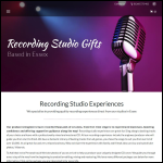 Screen shot of the Recording Studio Gift website.