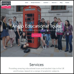 Screen shot of the Anglo Educational Tours website.